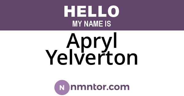 Apryl Yelverton