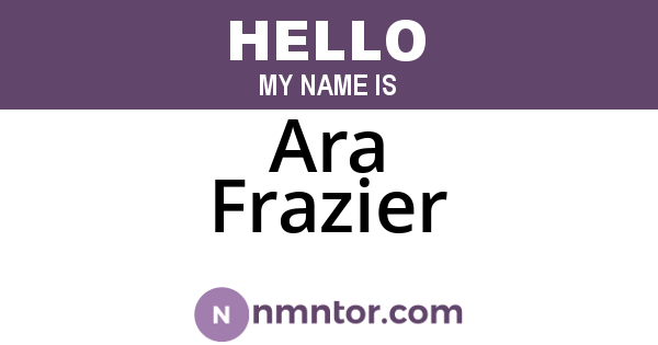 Ara Frazier