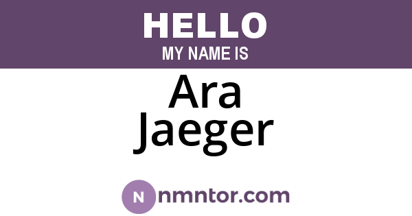 Ara Jaeger