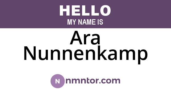 Ara Nunnenkamp