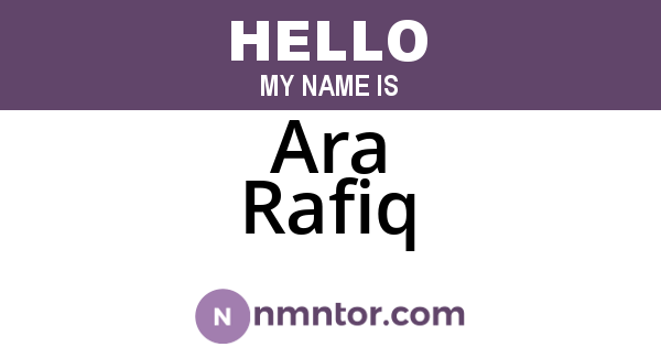 Ara Rafiq