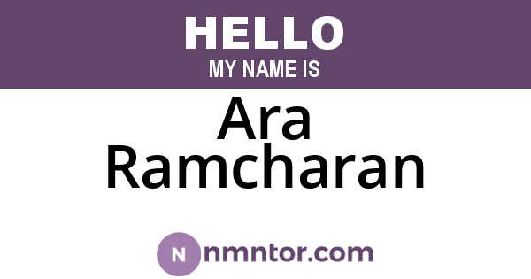 Ara Ramcharan