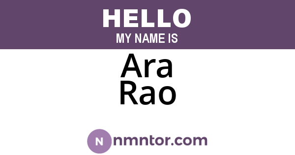 Ara Rao