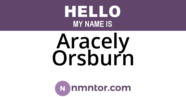 Aracely Orsburn