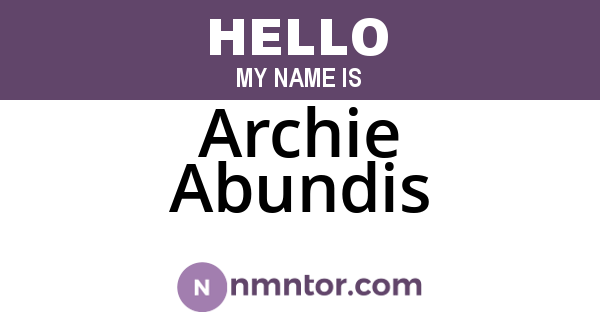 Archie Abundis