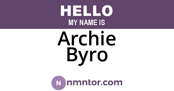 Archie Byro