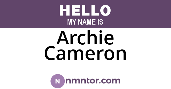 Archie Cameron