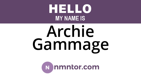 Archie Gammage