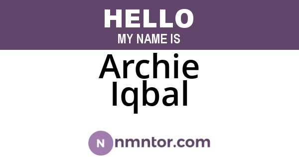 Archie Iqbal