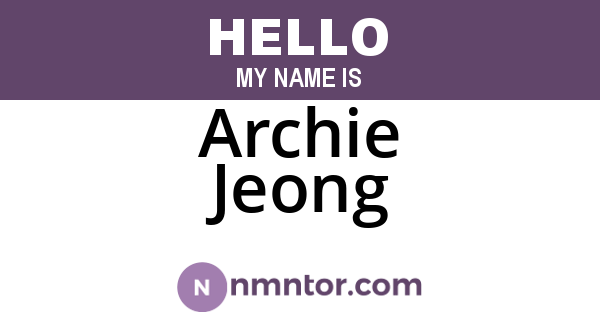 Archie Jeong