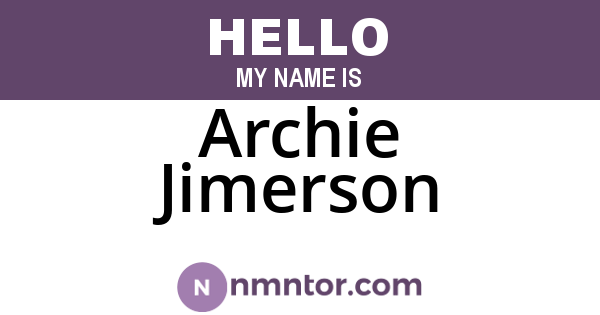 Archie Jimerson