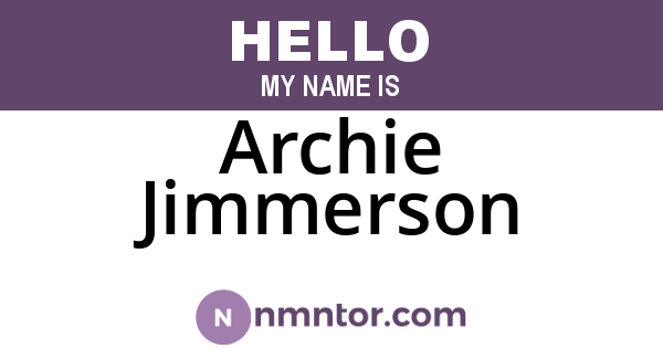 Archie Jimmerson