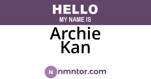 Archie Kan