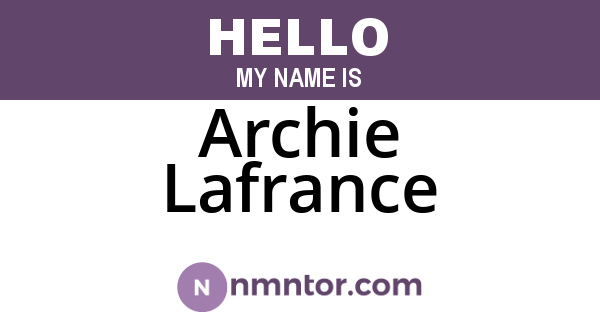 Archie Lafrance