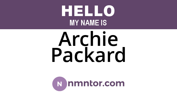 Archie Packard
