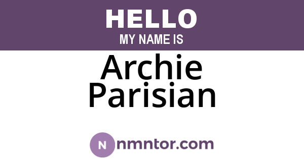 Archie Parisian