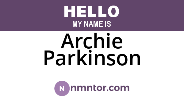 Archie Parkinson