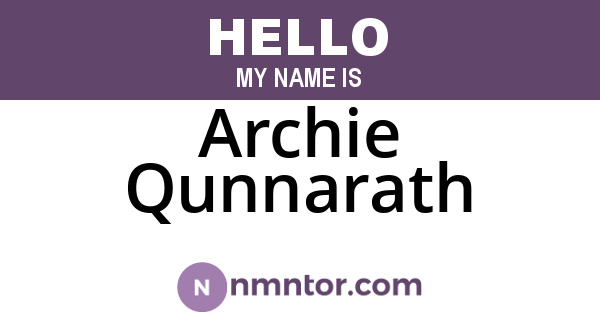 Archie Qunnarath