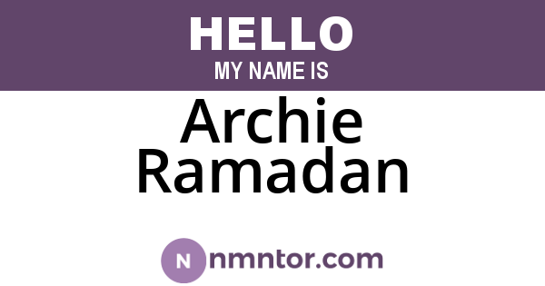 Archie Ramadan