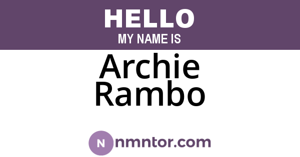 Archie Rambo