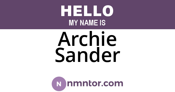Archie Sander