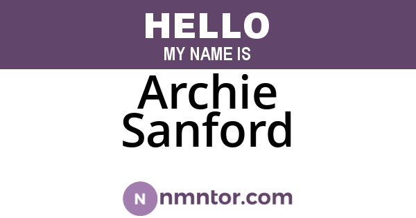 Archie Sanford