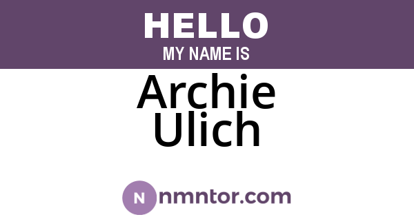 Archie Ulich
