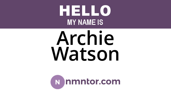 Archie Watson