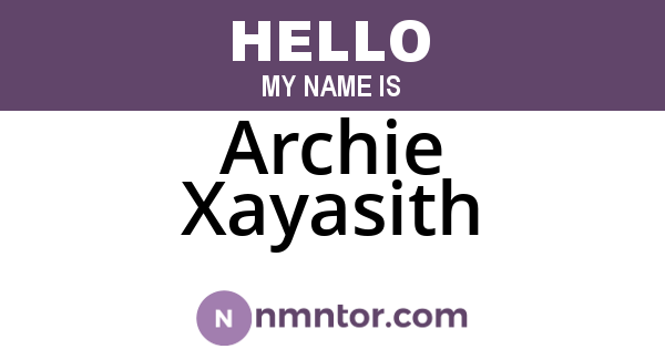 Archie Xayasith