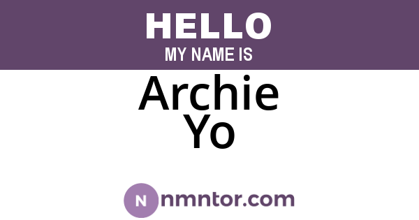 Archie Yo