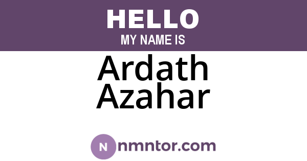 Ardath Azahar