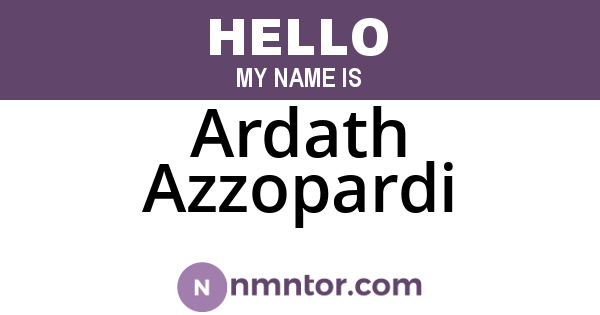 Ardath Azzopardi