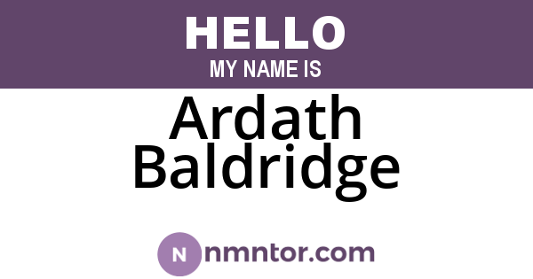Ardath Baldridge
