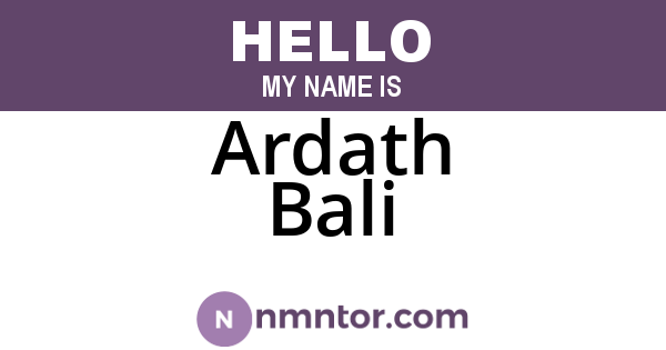 Ardath Bali