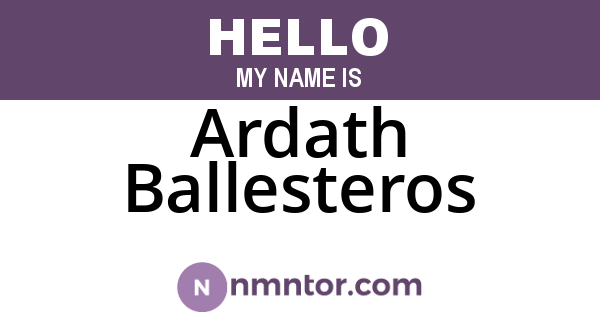 Ardath Ballesteros