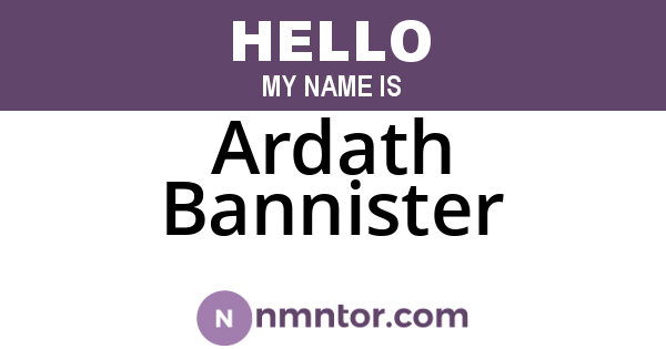 Ardath Bannister