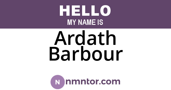 Ardath Barbour