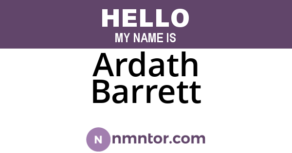 Ardath Barrett