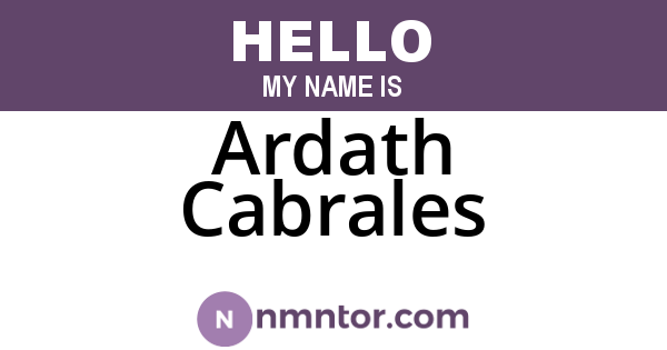 Ardath Cabrales