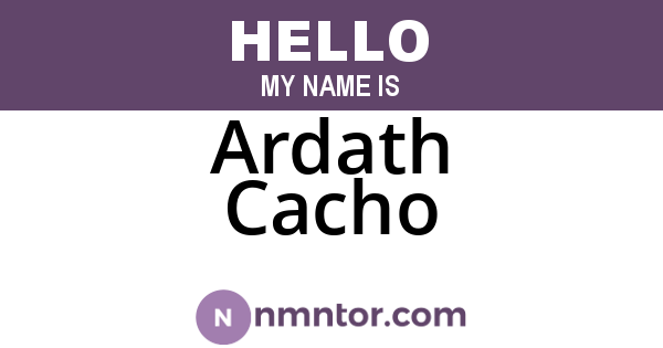 Ardath Cacho