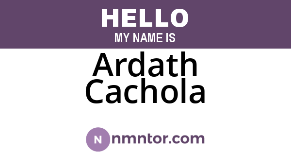 Ardath Cachola