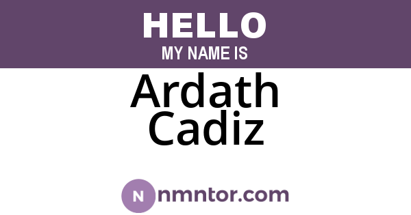 Ardath Cadiz