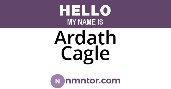 Ardath Cagle
