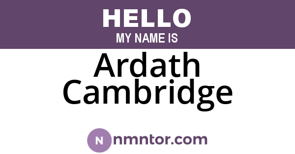 Ardath Cambridge