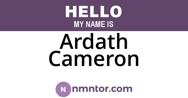 Ardath Cameron