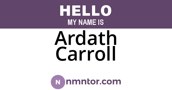 Ardath Carroll