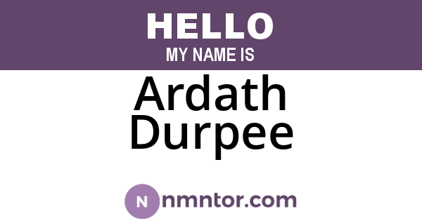 Ardath Durpee
