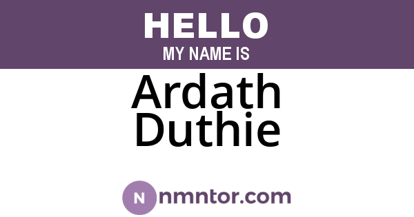 Ardath Duthie
