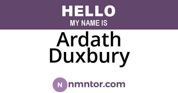 Ardath Duxbury
