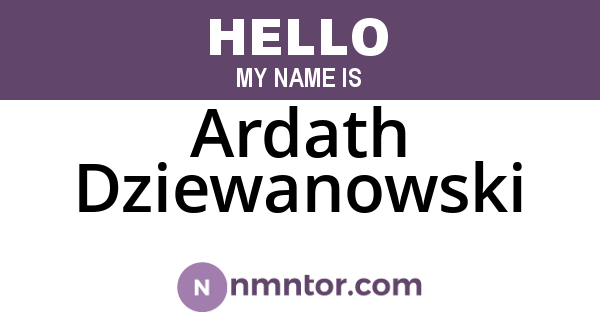 Ardath Dziewanowski